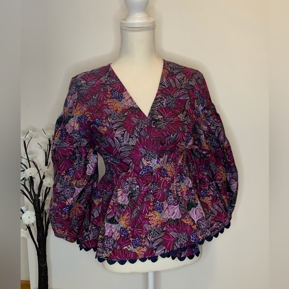 Kika Vargas tops women's coral reef scallop edge wrap top Kika Vargas x Target.